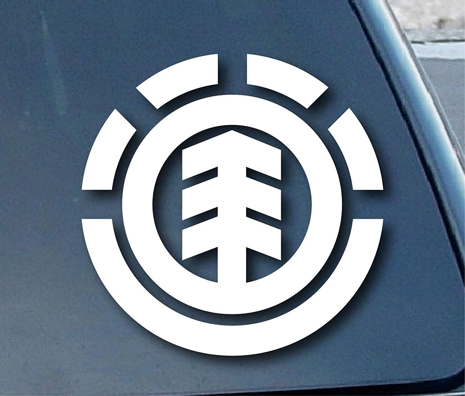 So Cool StuffElement Arrow Circle Skateboarding - Vinyl 4" Tall (Color: White) Decal Laptop Tablet Skateboard car Windows Stickers