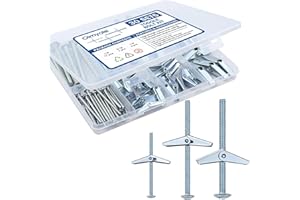 OIMYALSI 30 Sets Toggle Bolts for Drywall, Heavy Duty Metal Drywall Anchors Kit – 1/4", 3/16", 1/8" Butterfly Anchors and Screws for Hollow Wall, Sheetrock, Ceiling Mounting