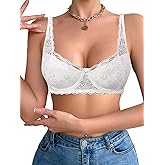 Avidlove Lace Bralettes for Women Sexy Demi Balconette Underwire Bra Lingerie Unpadded