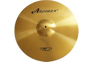 Arborea Crash Cymbal 18" Gold Hero Brilliant Finish Bright Sound Drum Cymbal For Practice (18"Crash）