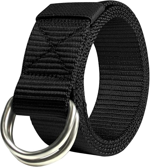 JINIU Military Tactical Belt Long Double D Ring Big Mens Canvas Fabric Cloth nylon