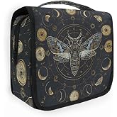 CHLYMXD Retro Bee Toiletry Makeup Bag Hanging Travel Cosmetic Organizer Bag | with Hanging Hook Foldable Portable for Camp Travel Gym Daily Use