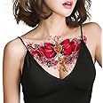 TAFLY Beautiful Fake 3D Decal Temporary Tattoo for Women Bow Tie Key Design Tattoo Sticker Body Chest Waist Art Tattoos 3 Sheets