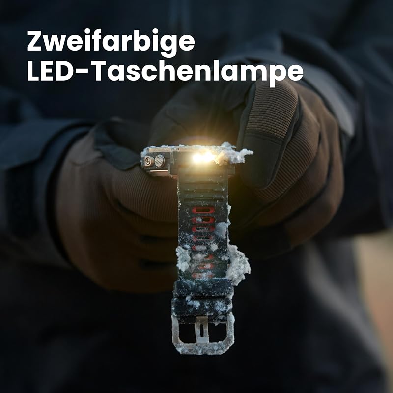 T-Rex Ultra 2 Dualband-GPS Outdoor Smartwatch, 51 mm Titangehäuse, 1,5" Saphir AMOLED Display, Taschenlampe, 30 Tage Akkulaufzeit, Offline-Karten, 10 ATM, 180+ Sportmodi für Android & iPhone