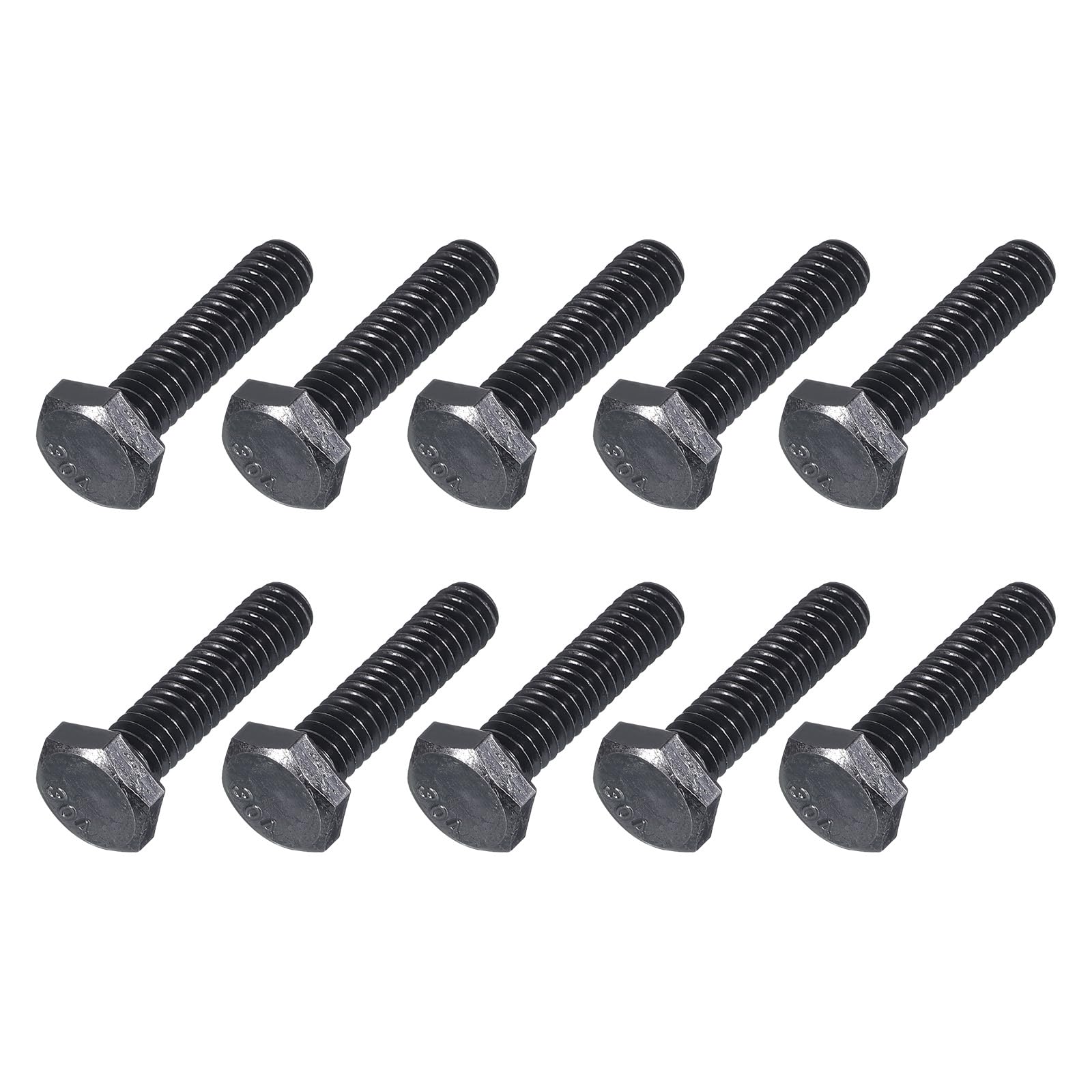 METALLIXITY Hex Head Bolts (1/4-20 x 1") 10Pcs, 304 Stainless Steel 18-8, Fully Threaded, External Hex Drive, Hex Head Screw Bolt, Black Oxide โ image 1