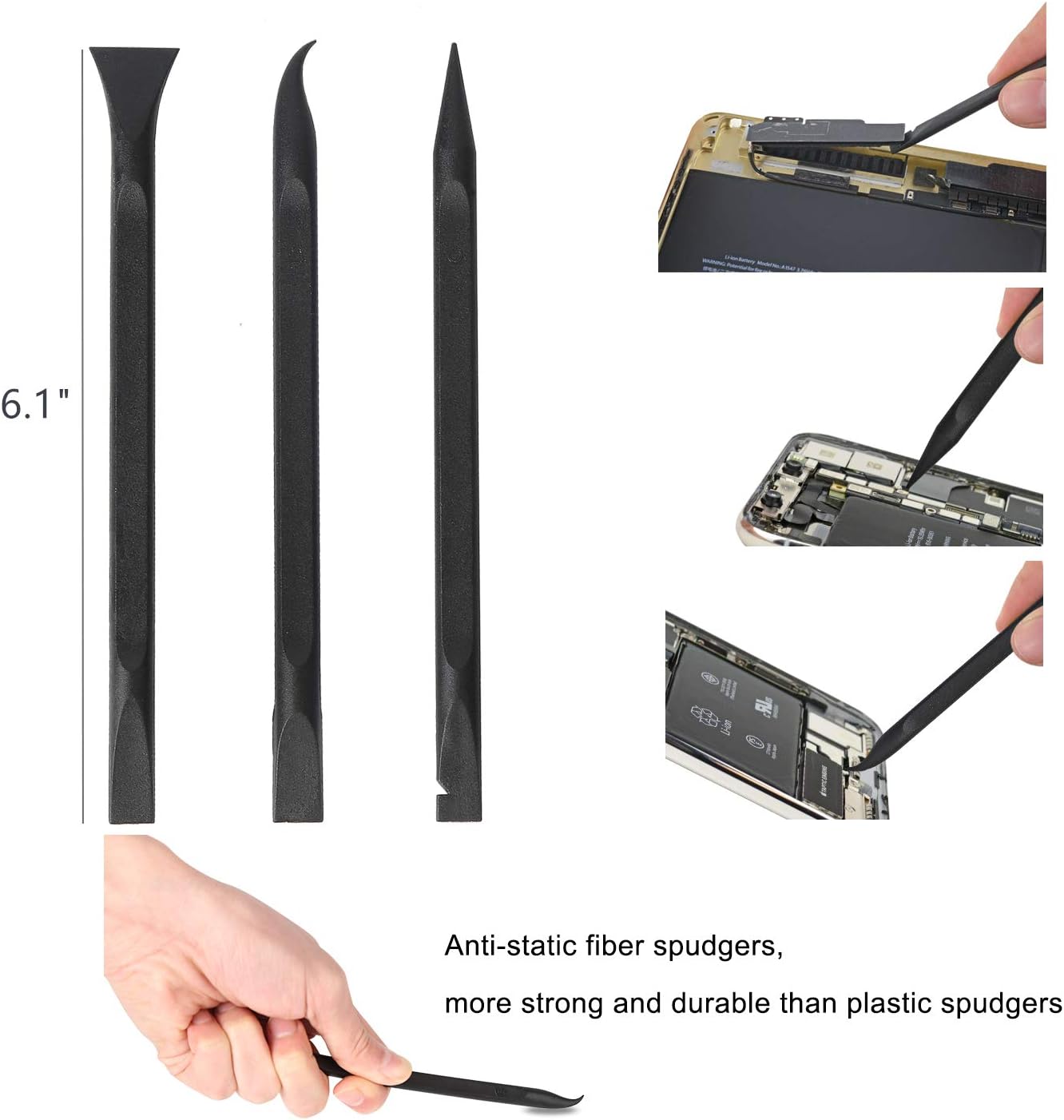 Kaisi Professional Electronics Opening Pry Tool Repair Kit with Metal Spudger Non-Abrasive Carbon Fiber Nylon Spudgers and Anti-Static Tweezers for Cellphone iPhone Laptops Tablets and More, 20 Piece: Home Improvement