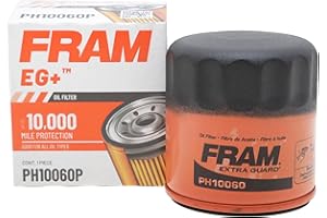 FRAM EG+ PH10060P 10K Mile Change Automotive Replacement Interval Spin-On Engine Oil Filter for Select Vehicle Model Years, Vehicle Engine Protection Oil Filter for Everyday Drivers