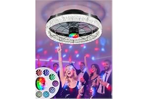 Disco Ceiling Fans with Lights,7 Color Disco Ball Modes, Flush Mount Low Profile Ceiling Fan with Light and Remote Control Di