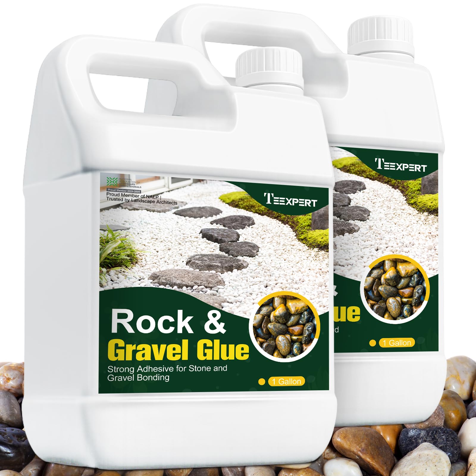 Photo 1 of Teexpert 2 Gallon Rock Glue for Landscaping – Strong Pea Gravel Binder & Stone Adhesive for Walkways, Yards, Patios, and Driveways