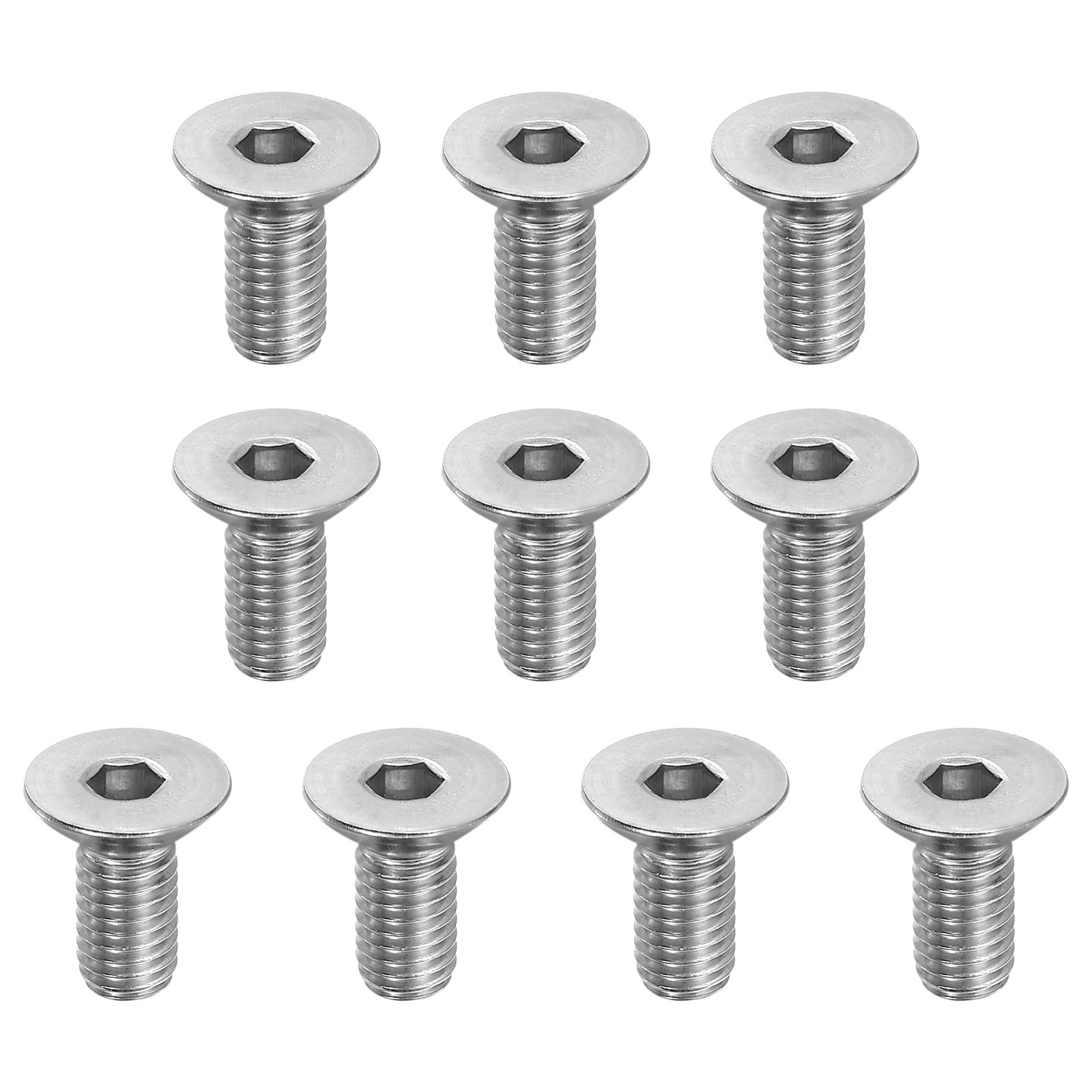 PATIKIL M8 x 18 mm Flat Head Socket Cap Screws, 10 Pack 304 Stainless Steel 18-8 Machine Screws Flat Countersunk Bolts Hex Socket Drive Full Thread Grade 6.8 — image 1