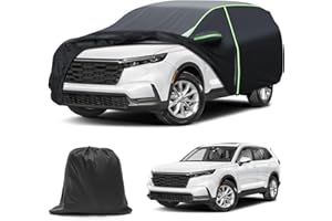 FIILINES Car Cover for Honda CRV 1997-2026, All Weather Waterproof Car Cover with Door Zipper & Windproof Straps, Full Exteri