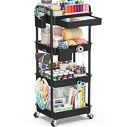SUNALLY 4 Tier Rolling Utility Cart with