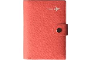 BORGASETS Genuine Leather Passport Case, RFID Passport Cover with Credit Card Holder for Women and Men Family ID Travel