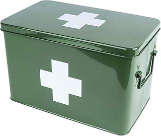 PT Medicine Medizin, Aufbewahrungsbox, Box, Medikanmentenbox, Metall, grün, Large