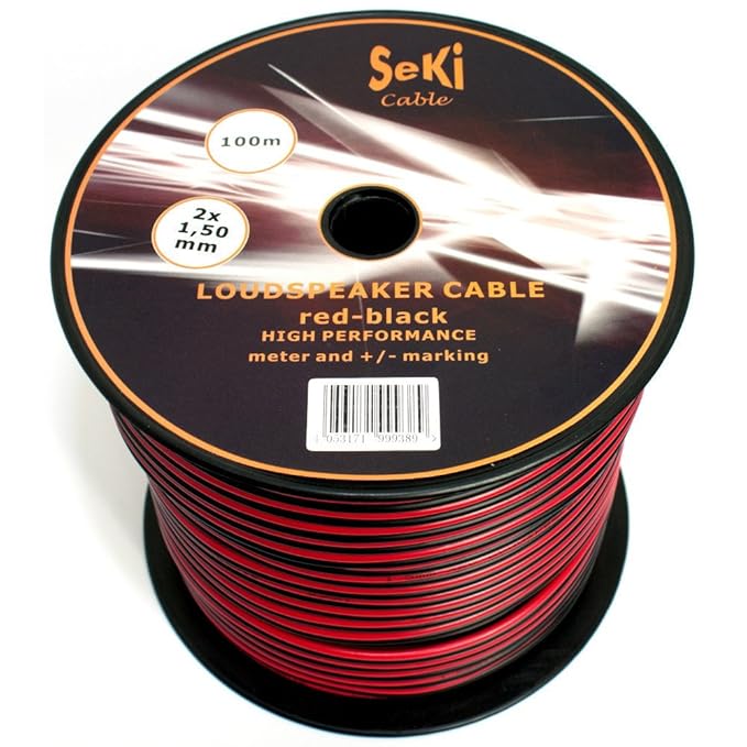 Speaker Cable 2x 1.5 mm² Red/Black 100 M Reel Amazon.co.uk Electronics