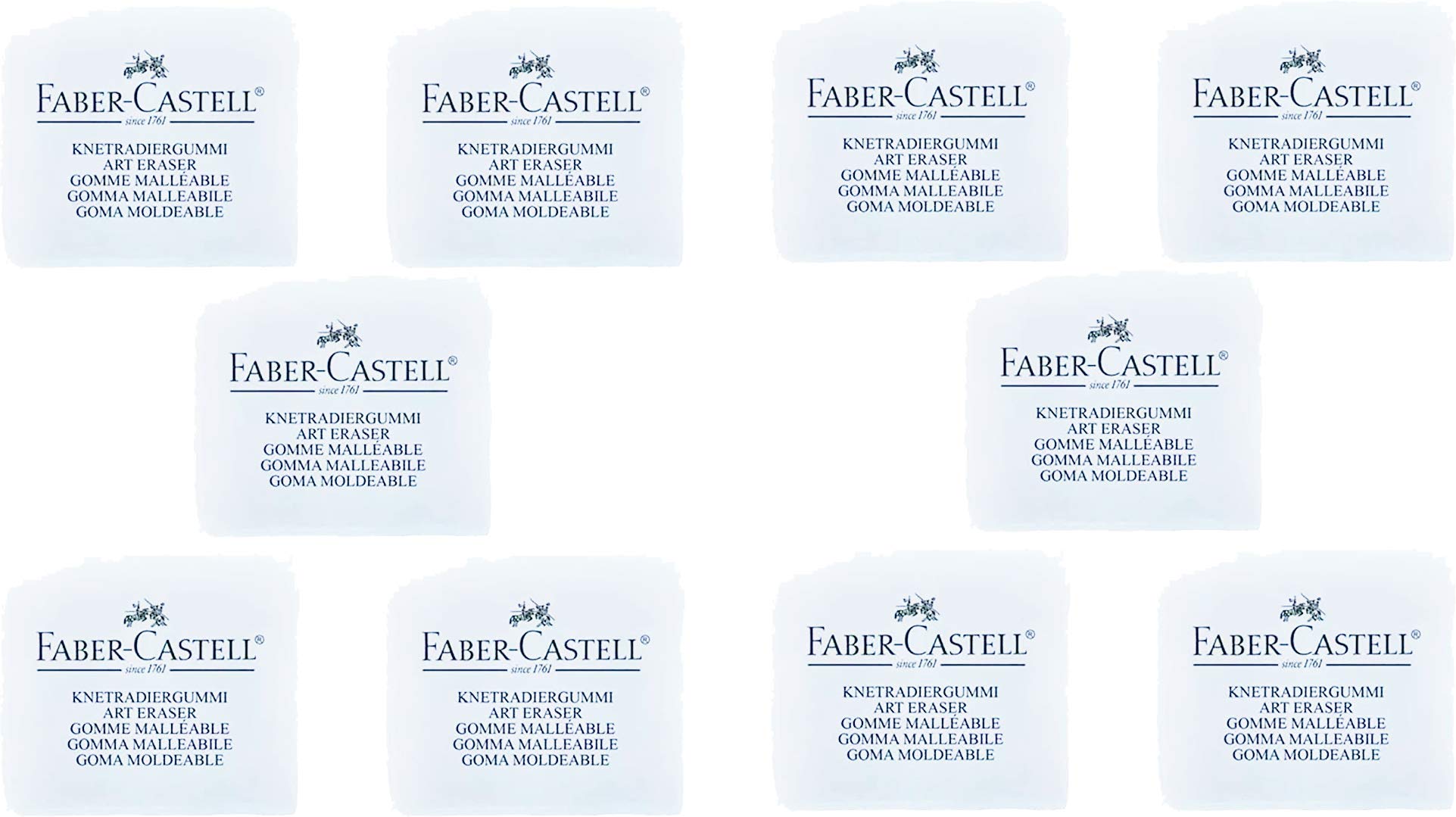 Faber-Castell Kneading Eraser, Art Eraser, White, Pack of 10