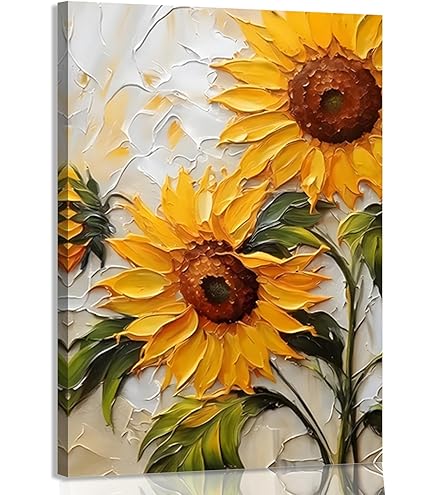 Amazon.com: Sunflower Cheer 19.5-inch by 19.5-inch Canvas Wall Art