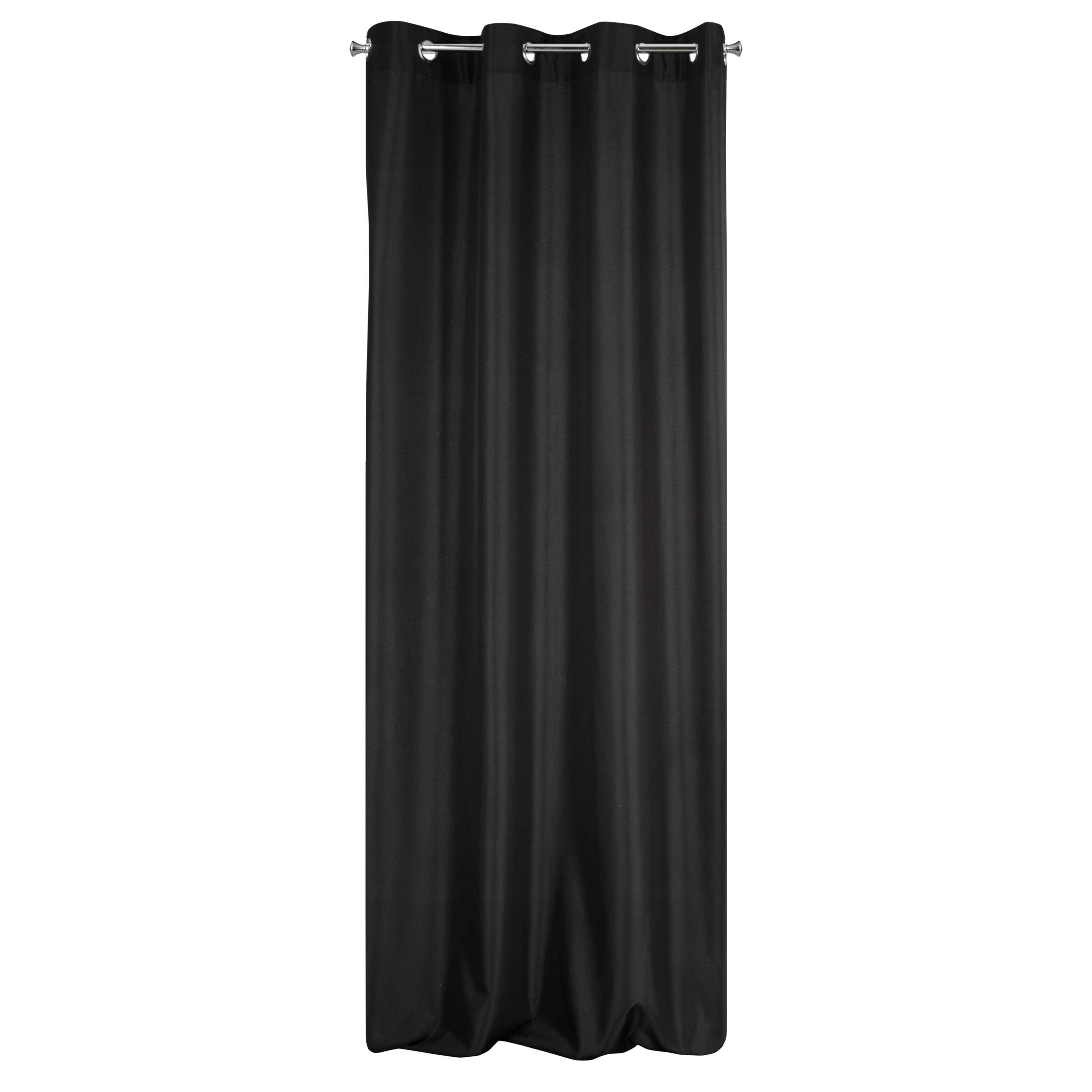 Eurofirany ADORE Semi Sheer Curtain with Eyelets - 1 Unit, Window Curtain, Semi Transparent, for Bedroom Living Room Lounge Kitchen, 140g m², W55 x L98, Black