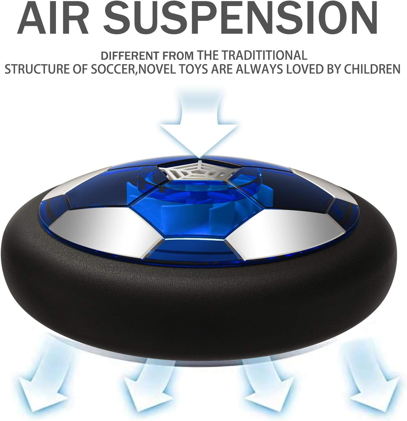 Hover Soccer Ball Boy Toys, Rechargeable Air Soccer Indoor Floating Soccer Ball with LED Light and Upgraded Foam Bumper Perfect Birthday Christmas Gifts for Kids Toddler Girls: Toys & Games