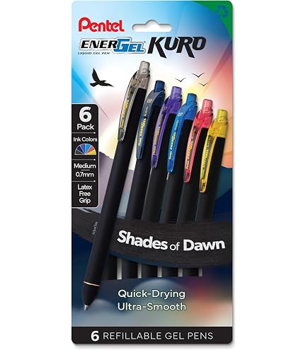 Amazon.com: Pentel EnerGel Kuro Shades of Dawn, Retractable Liquid
