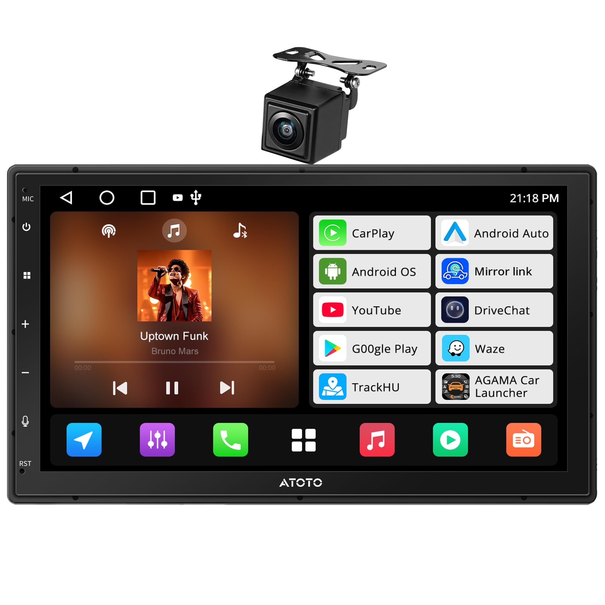 Photo 1 of ATOTO A5L Android Double DIN Car Stereo Wireless CarPlay & Wireless Android Auto, 7 Inch Car Radio in-Dash GPS Navigation, Wi-Fi/BT/USB Tethering, 24EQ, Built-in AMP, HD LRV, Backup Camera