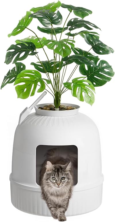 Lifewit Hidden Litter Box Pot with Carbon Filter Scoop White
