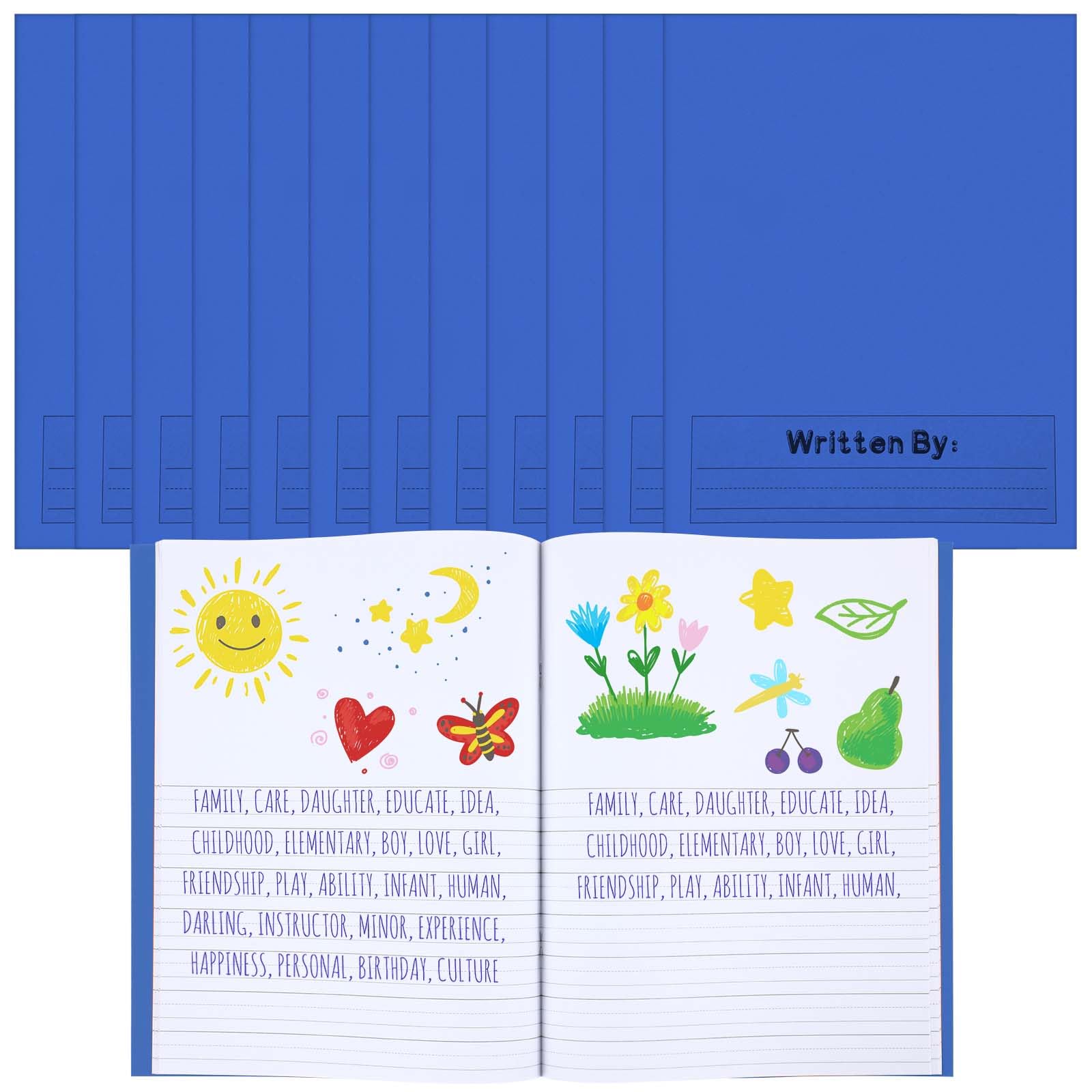 Photo 1 of Henoyso 12 Pcs Primary Composition Notebook K-2 9 3/4 x 7 1/2 Inch Primary Journal Blank Writing Book for Kid to Write Draw and Journal 60 Page Notebook Back to School Supplies (Royal Blue)