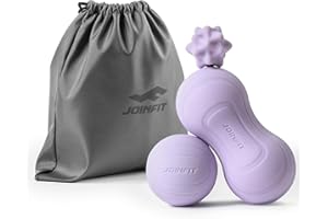 JOINFIT Massage Ball Set for Trigger Point Massage & Physical Therapy, Lacrosse Ball/Peanut Ball/Spiky Ball Set, Therapy Ball for Plantar Fasciitis, Muscle Release, Deep Tissue Massage - Set of 3