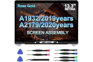 JQYDZH Replacement Screen 13.3" for MacBook Air 13 inch Retina A1932 2019 Year/A2179 2020 Year (Model: EMC 3302 EMC 3184 MVFM2 MVFN2 MWTL2 MWH52) Full LCD Screen Display Assembly (Rose Gold)