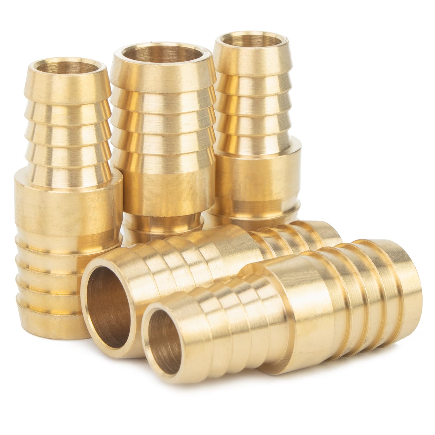 LTWFITTING Brass 12mm x 16mm Barb Hose Fitting Straight Splicer for Vehicle Fuel System, Car Heater and Cooler (Pack of 5)