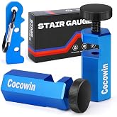 Cocowin Tall Stair Gauges for Framing Square with Holder and Carabiner Stair guages Knobs Tool for Circular Saw Metal Stair Stringer Layout Tool for Carpentry Squares Stair and Rafter Gauge Clamps