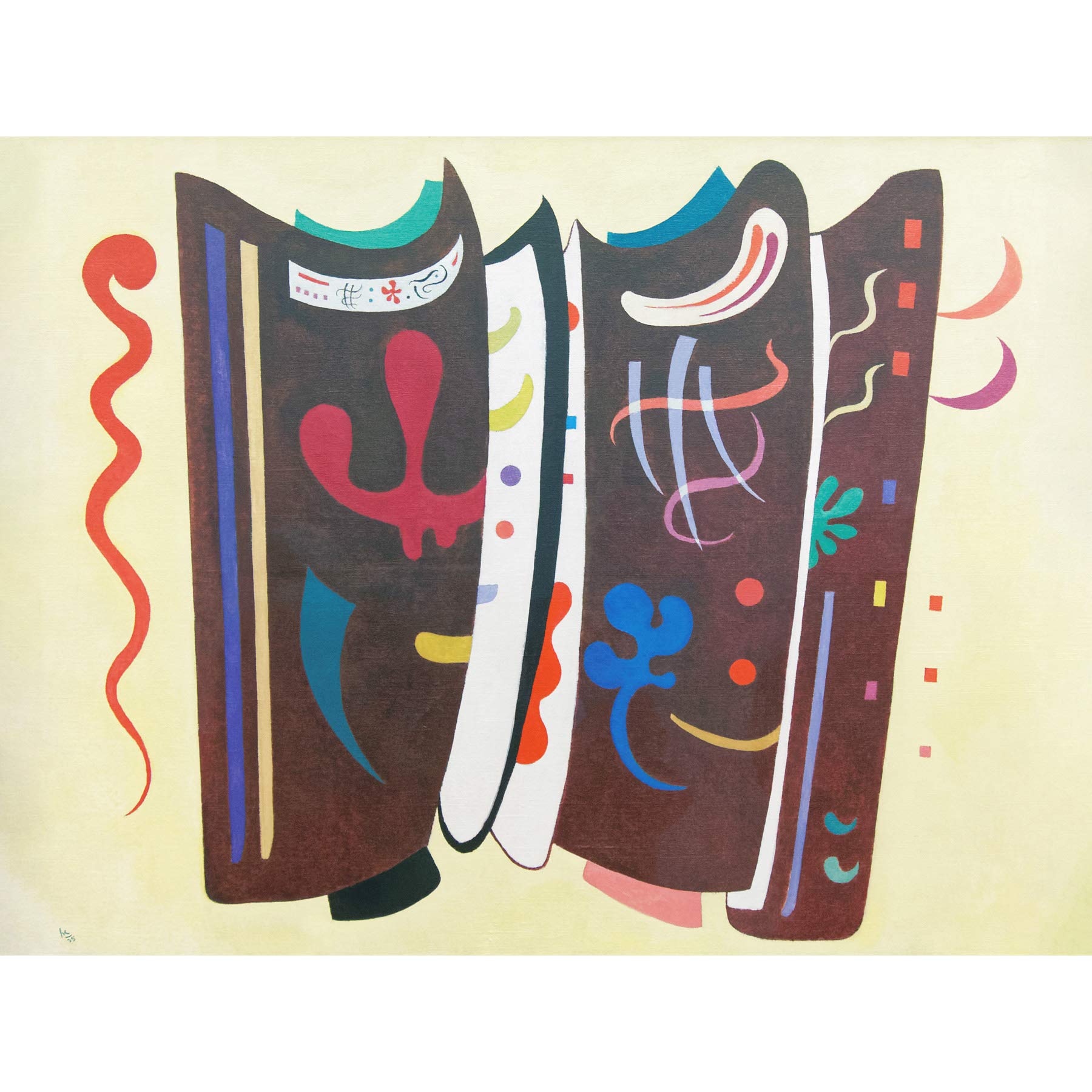 Kandinsky Brown Supplement Colourful Abstract Painting Large Wall Art Print Canvas Premium Mural