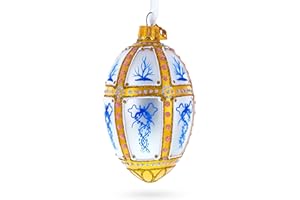 BESTPYSANKY 1899 Kelch 12 Panel Royal Egg Glass Ornament 4 Inches