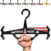 Tough Hook Original Multipurpose Heavy Duty Hanger, USA Made, Anti-Slip, 200 lb Capacity, Ideal for Tactical Gear, Body Armor, Scuba, Fitness Vests, 1 Black Plastic Piece