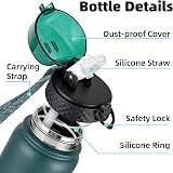 OLDLEY 1L Stainless Steel Water Bottle with Straw Leakproof Vacuum Flask view 2
