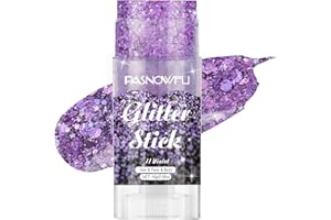PASNOWFU Violet Body Glitter Stick, Purple Face and Body Glitter for Women and Girls, Hair Tinsel Stick for Festival Party Makeup Concert Outfits, Kpop Demon Hunters Costume Theme Music Festival