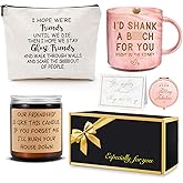YENCHORN Best Friend Birthday Gifts for Women Friendship Gifts for Women Funny Best Friend Gift for Woman Bestie Gift for Woman Bff Bestfriend, Coffee Mug Makeup Bag Mirror Card