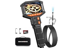 WANAWONG K Two-Way Articulating Borescope Camera with Light: Industrial Endoscope Inspection Snake Camera - Flexible Bore Scope Cam with 0.33in Articulated Probe for Mechanic Automotive Engine Wall - 5.5FT