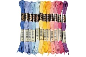 CABODYALS 12 Skeins 105 Yards Variegated Embroidery Thread Floss Cross Stitch Threads 6 Strands Colorful Friendship Bracelet 
