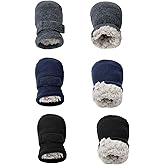 American Trends Toddler Mittens 3 Pairs Toddler Snow Gloves Warm Fleece Kids Winter Gloves for Baby Boys Girls