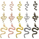 30pcs 5 Colors Snake Charms Pendants Alloy Mixed Styles Snake Serpent Charms Craft Supplies for Halloween DIY Bracelets Necklaces Earrings Jewelry Making