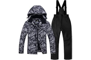 Mokitoni kids snowsuit ski suit pants jacket waterproof snowbibs for boys girls raincoat