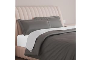 Carressa Linen 100% Egyptian Cotton Duvet Cover Queen Size - 600 Thread Count 1 PC Duvet Cover, Extra Long Staple Egyptian Cotton Quilt Cover, Soft, Breathable with Hidden Zipper Closure - Dark Grey