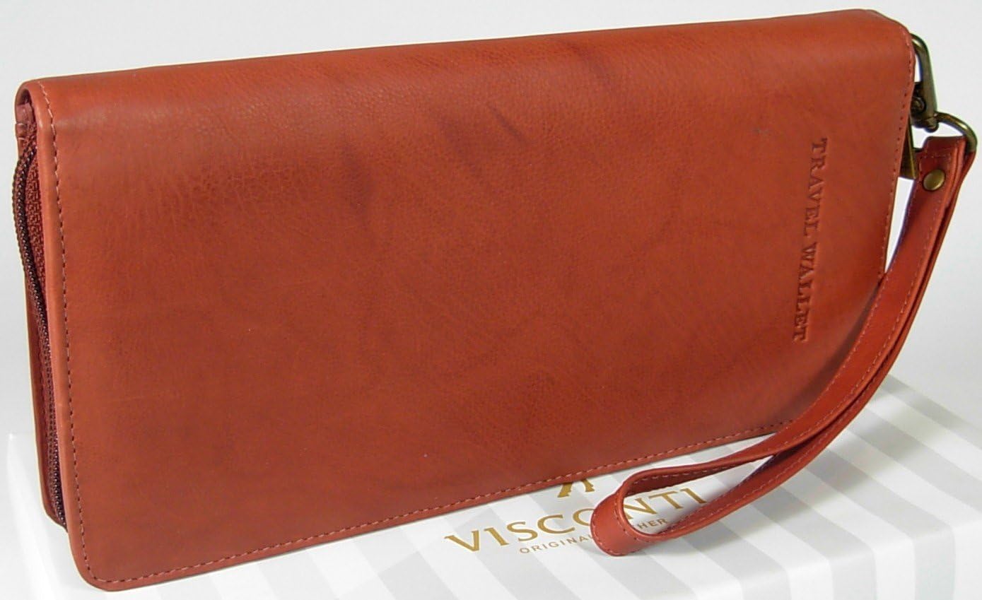 New Visconti unisex soft dark brown leather passport travel wallet bag style 1157 - Image 4