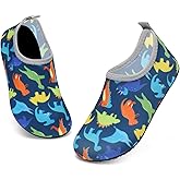 ANLUKE Kids Boys Girls Water Shoes Barefoot Aqua Socks Fast Dry Beach Swim Outdoor Sports Shoes for Toddler Colorful Dinosaur 32/33