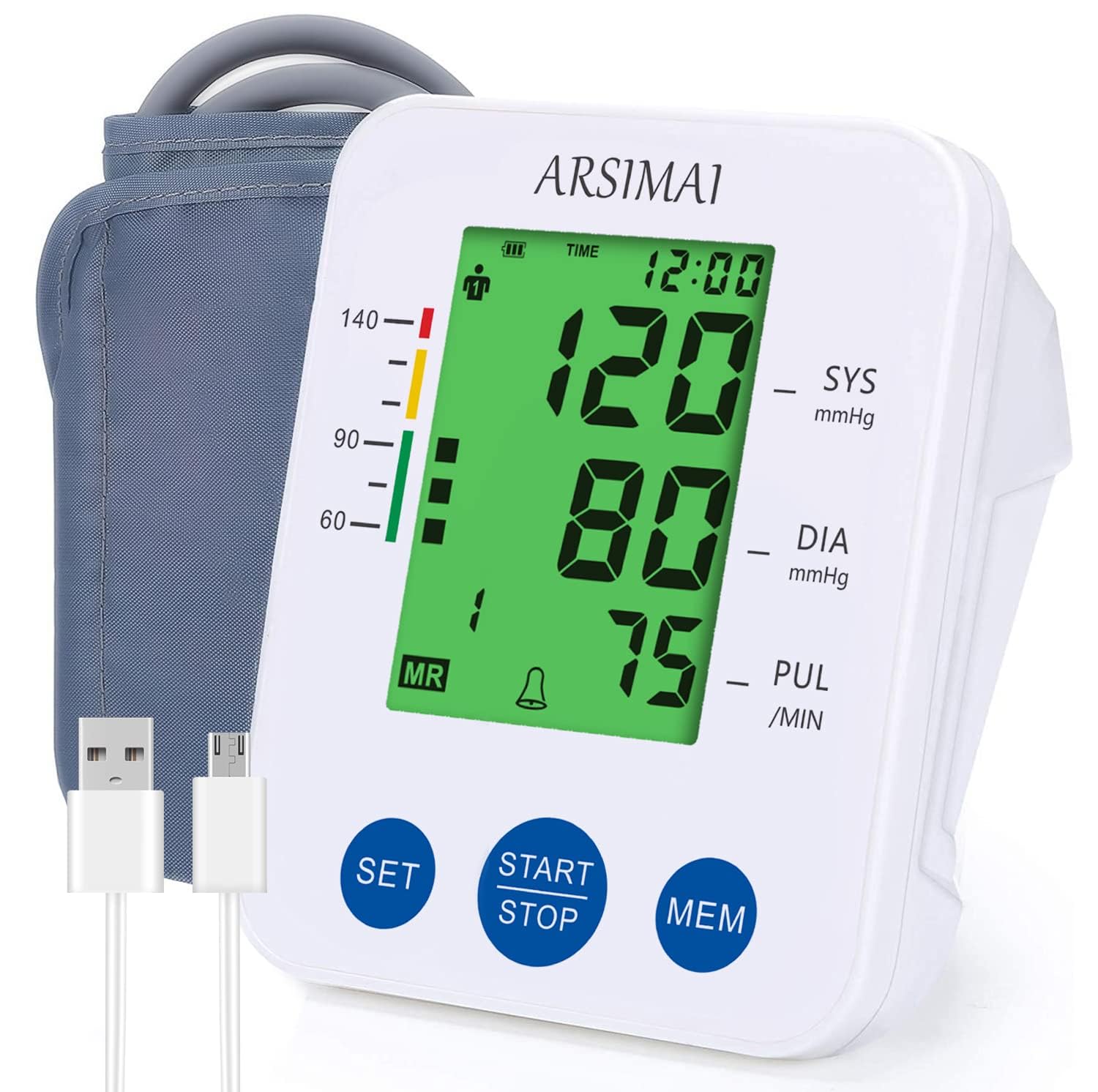 Blood Pressure Monitor for Home Use,Automatic Blood Pressure Monitors with 8.66"-17.32" Large BP Cuff, Backlit Screen, 2x99 Readings Memory