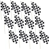 Lotto 6 Bandierine Stick Flag 12x18 A Scacchi Bianco Nero - Trade Winds
