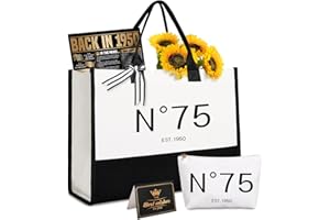Lamyba 75th Birthday Gifts for Her, 75s Birthday Decorations for Women/Wife/Mom/Friends/Sister, Back in 1950 Poster, N 75 Tote Bag