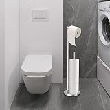 YUET Freestanding Toilet Paper Holder Stainless Steel Brushed Nickel 5 Roll view 3