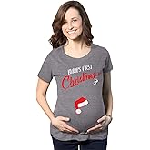 Funny Maternity Christmas Shirts for The Holidays Cute Tees to Celebrate Bumps First Christmas